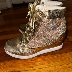 Gold Rhinestone Sneakers